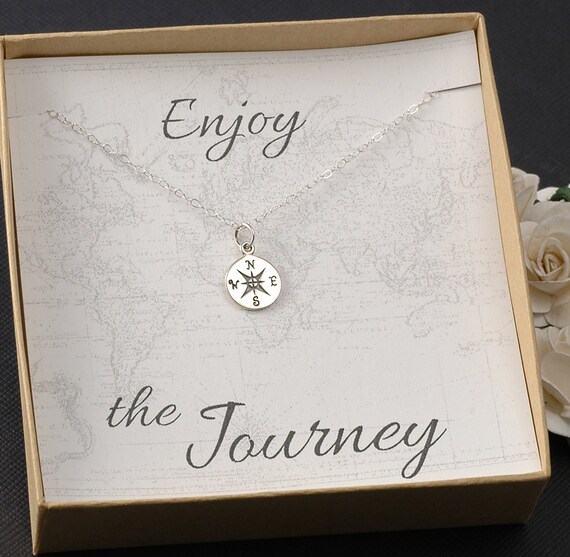 Compass Necklace Travel Going away gift Graduation New