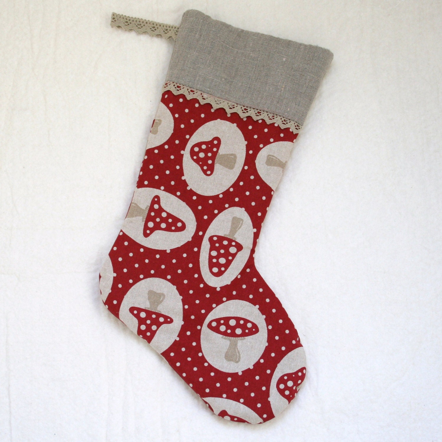 Mushroom linen stocking