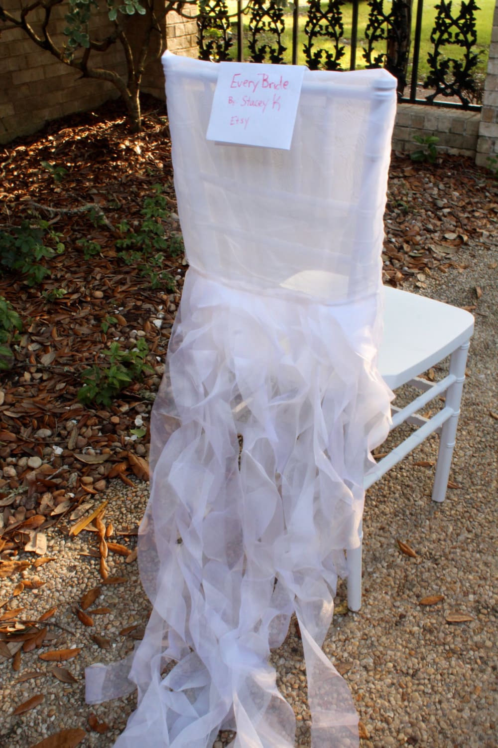 White chiavari chair cover tutu wedding chair cover sale