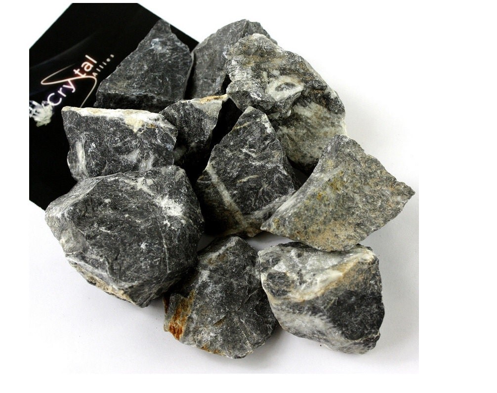 One Pound Bulk Rough Black Marble Stones Large 1 Natural