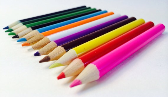 Set of 12 mini colored pencils great for party favors and classroom SUPPLY