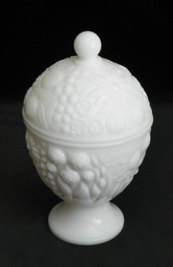 Vintage Avon Milk Glass Sugar Bowl by 2TownCreekTreasures on Etsy