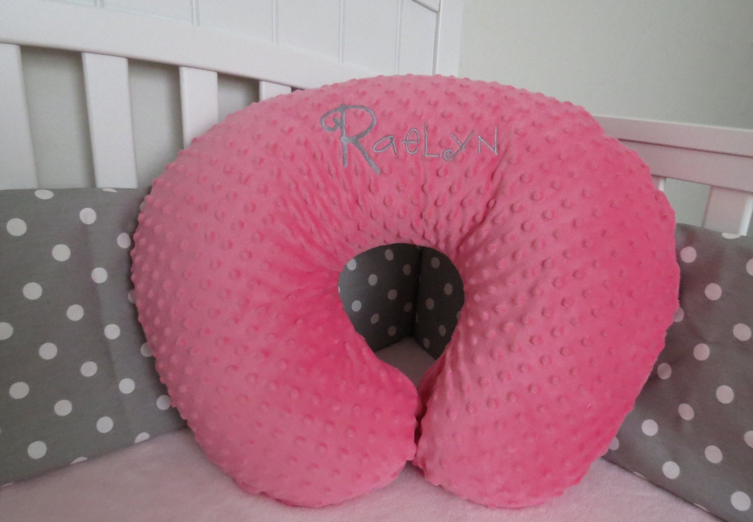 Minky Boppy Pillow Cover Nursing Pillow Pink Blue