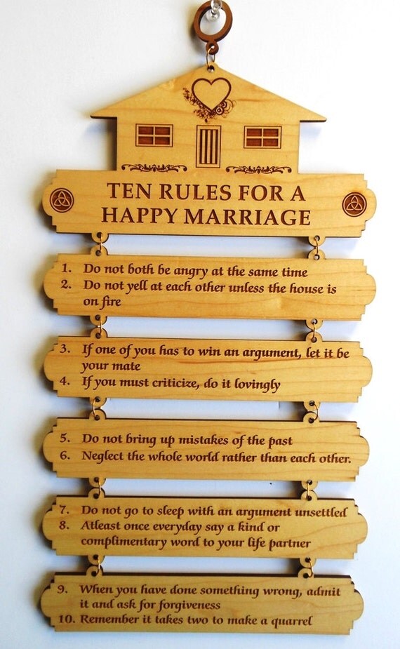 Ten Rules For A Happy Marriage Christmas T To A Wedding
