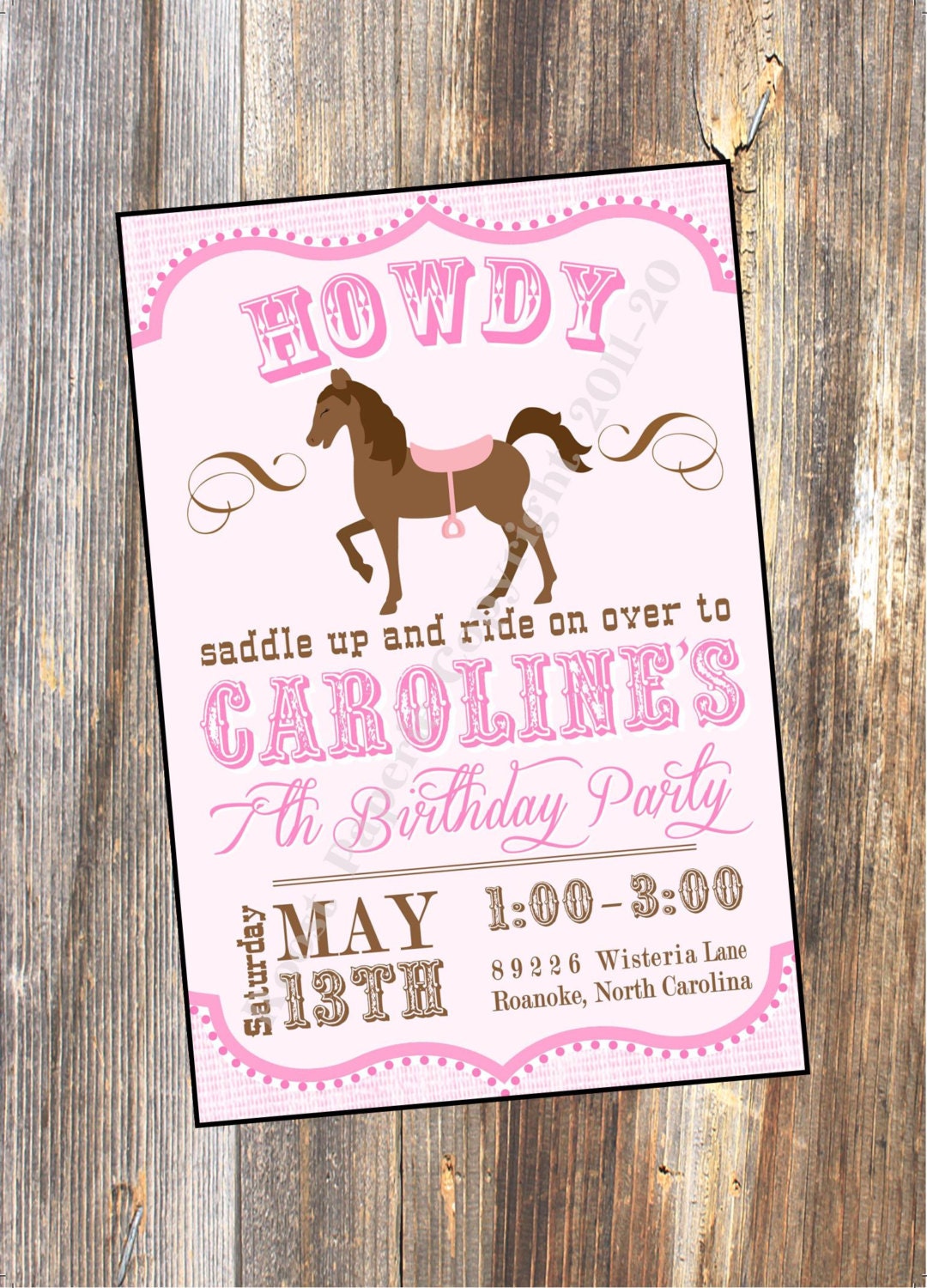Horse Birthday Party Invitations 10