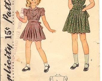 Simplicity 3546 Sewing Pattern 1940's Chlids Dress ID570 Size 6