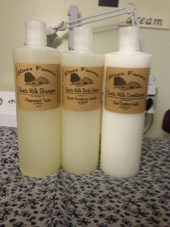 Items similar to 16 oz Goats Milk Shampoo and Conditioner on Etsy
