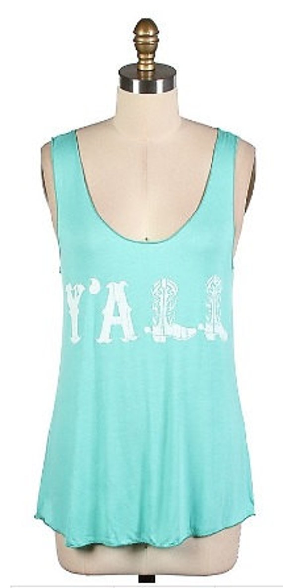 Y'all Southern Sayings Mint Tank Top