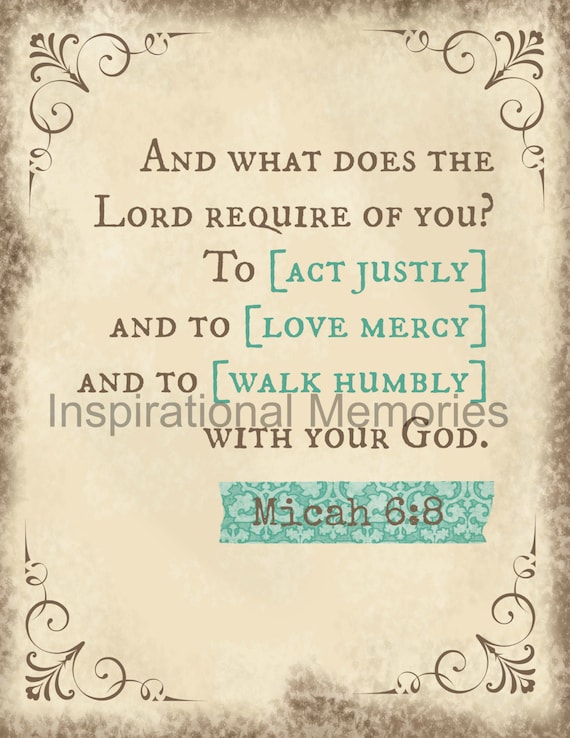 Framed Bible Verse Micah 6:8 And what does the Lord