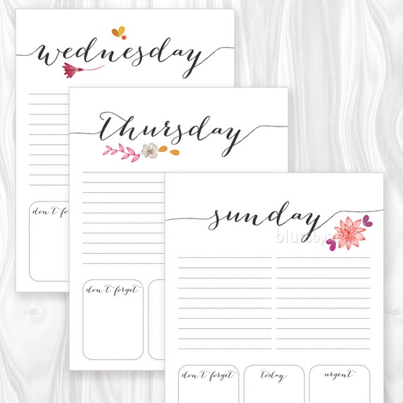 Items similar to Printable to do list, daily to-do printable, weekly ...