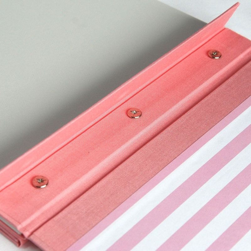 Handmade expandable scrapbook with pink floral cover from PaperHedgehog