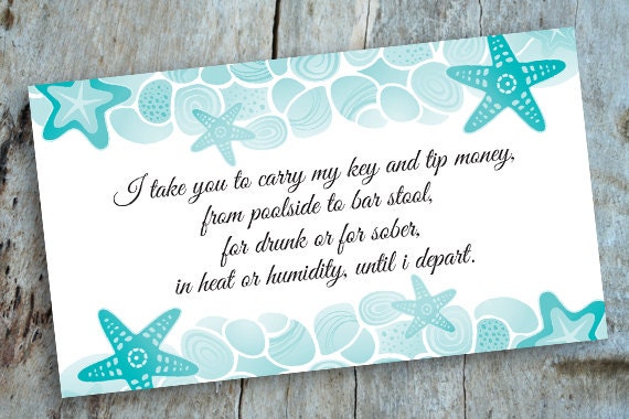 Destination Wedding Hotel Card Design For Guest Tip Money Room Key Holder DIGITAL FILE ONLY 