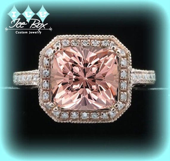 Engagement Ring Cushion Cut 14K Rose Gold by InTheIceBox