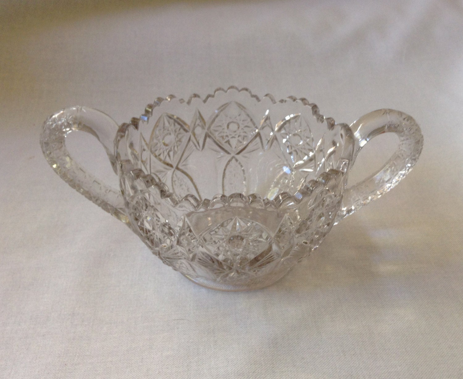 Vintage Cut Glass Sugar Bowl