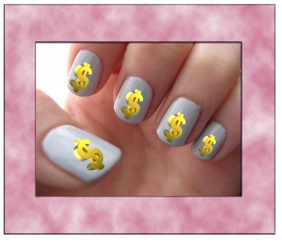 Items similar to Dollar Sign Nail Art Water Slide ...