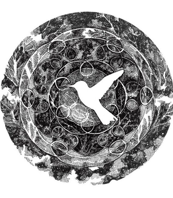 Hummingbird Mandala Print by IllusDreamArt on Etsy
