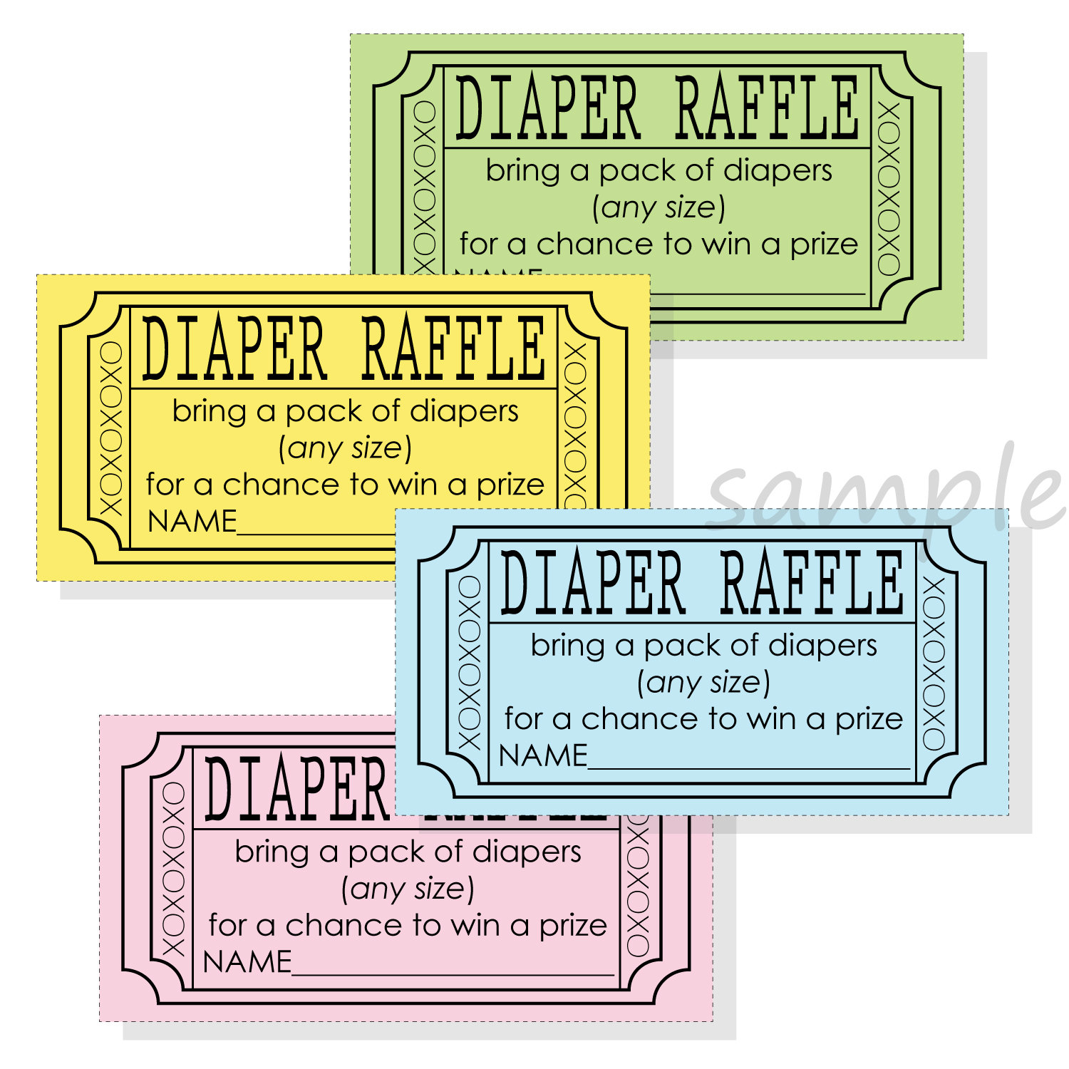 DIY Diaper Raffle Ticket Stub for a Boy Girl or Gender