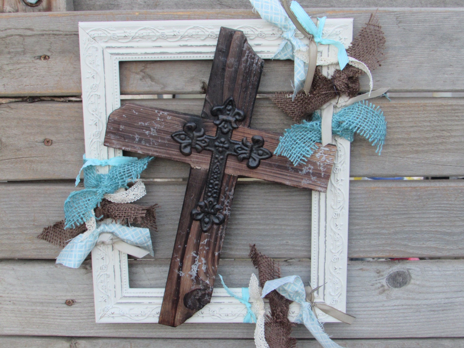 Cross Frame Wooden Cross Frame Cross Wall Art Rustic Cross
