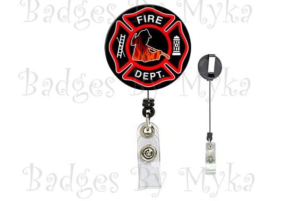 Retractable ID Badge Holder Fire Department