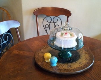 18" Lazy Susan (Custom) hand painted on round kitchen table
