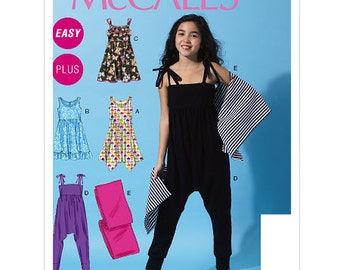 OUT of PRINT McCall's Pattern M6550 Girls'/Girls' Plus Dresses, Jumpsuit and Wrap