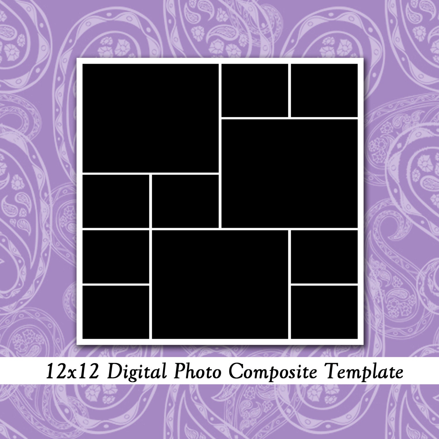 12x12 Photo Template Photo Collage Photography Template