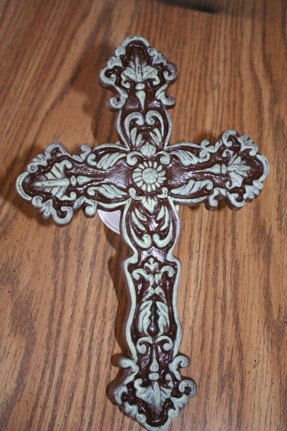 Items similar to Cast Iron Wall Cross Wall Cross Metal Cross FREE