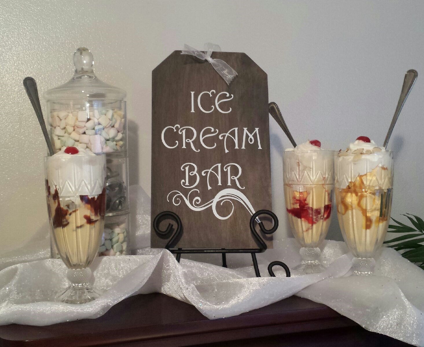 Ice Cream Bar Wedding Sign Rustic Ice Cream by CraftyWitchesDecor