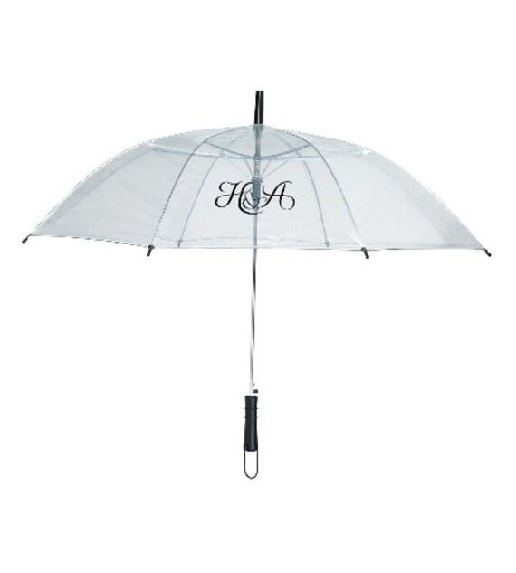 25 Clear Wedding Umbrellas Personalized with by INeedPromotionals