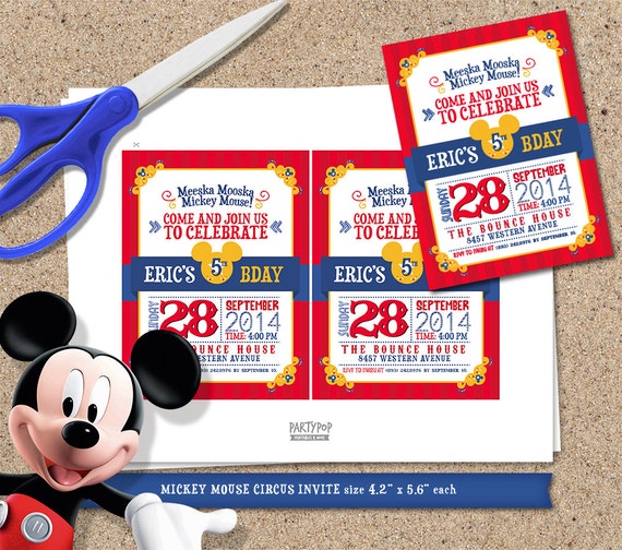 Mickey Mouse Carnival Invitations 4