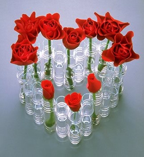 The Flex Vase 20 clear glass test tubes linked with flexible