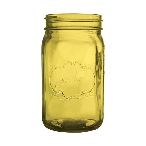 Amber Yellow Mason Jar Wedding 32 oz Glass Mason Jar Decor