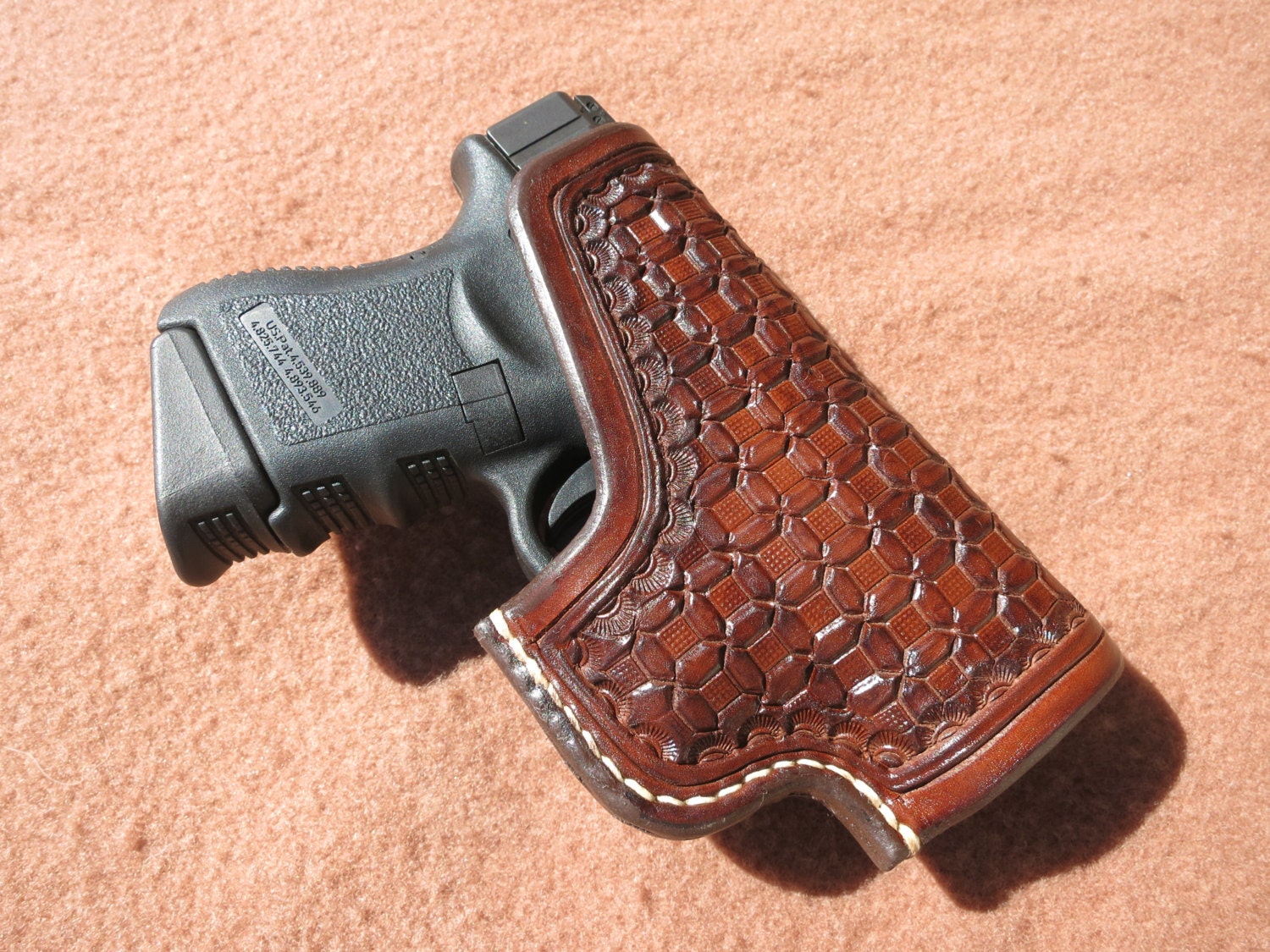 Custom Leather Holster For Glock 26/27/33. HandTooled And