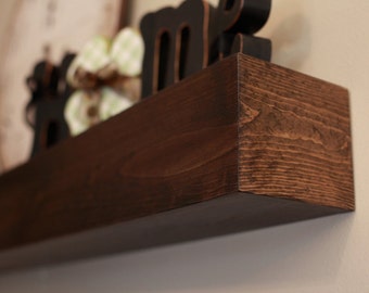 Fireplace Mantle Wood Wall Shelf - Beam Style in lengths of 36" 48" 60" 72" and 84"- Mantel