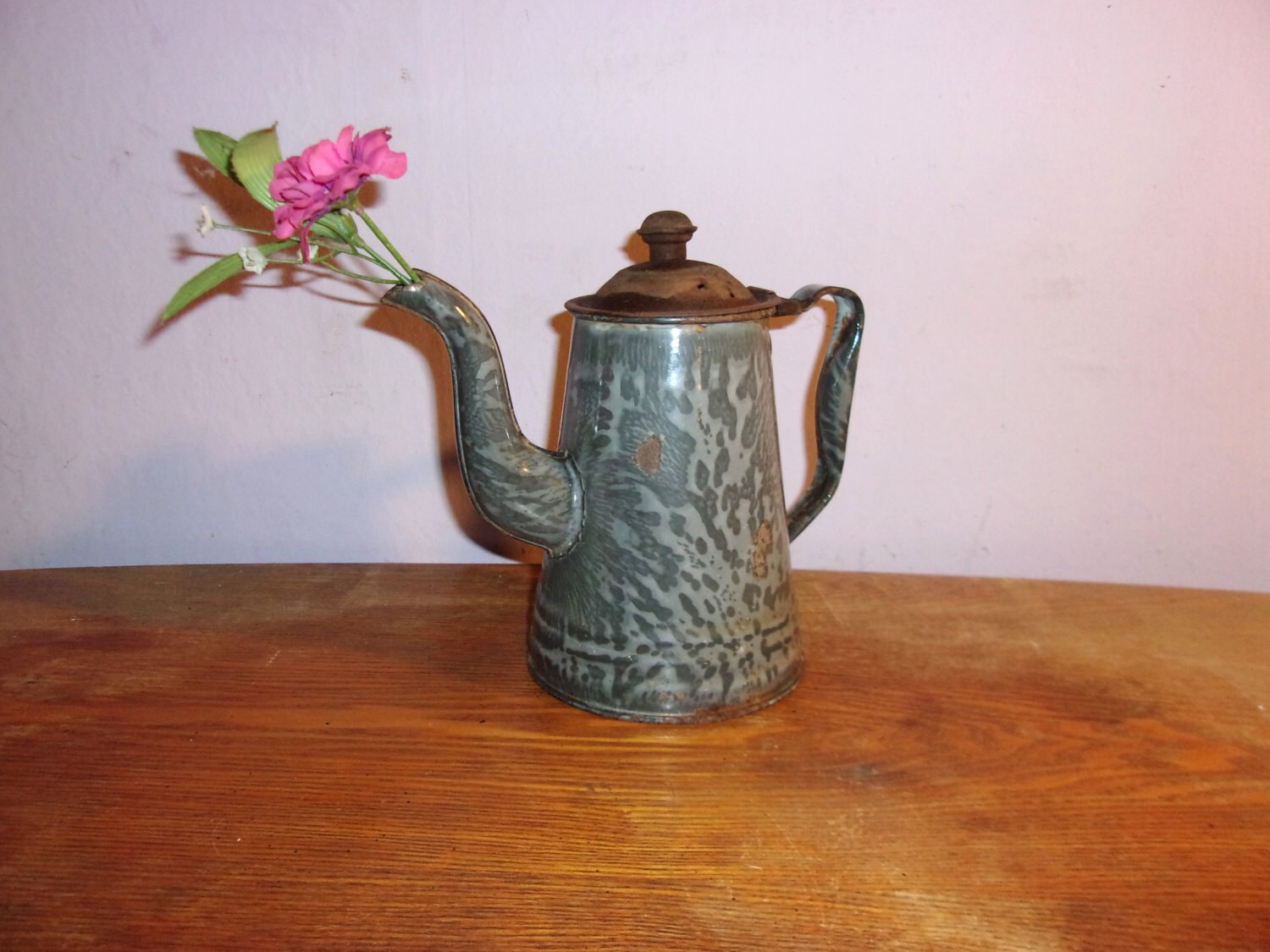 Vintage Rustic Teapot Tin Rustic Grey Teapot Haute Juice