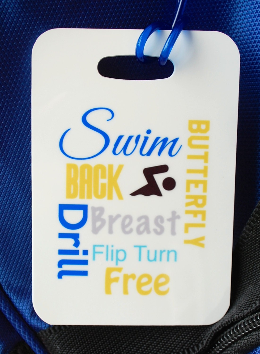 Swim Bag Tag Sport Bag Tag Swim Team Bag Tag Swim Party