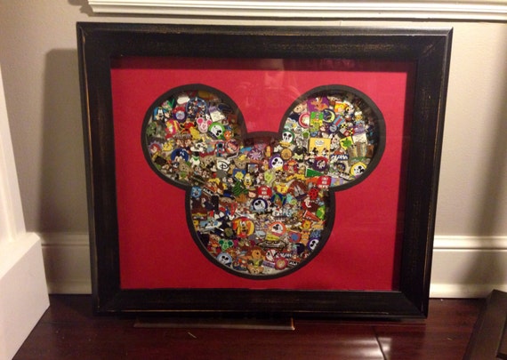 Items similar to Mickey Mouse Disney Trading Pins Shadow Box, Matted on