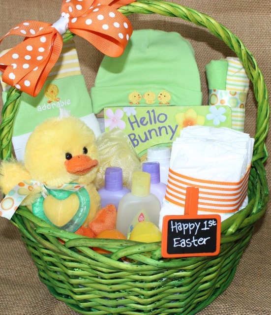 Big First Easter Basket filled with Adorable Goodies