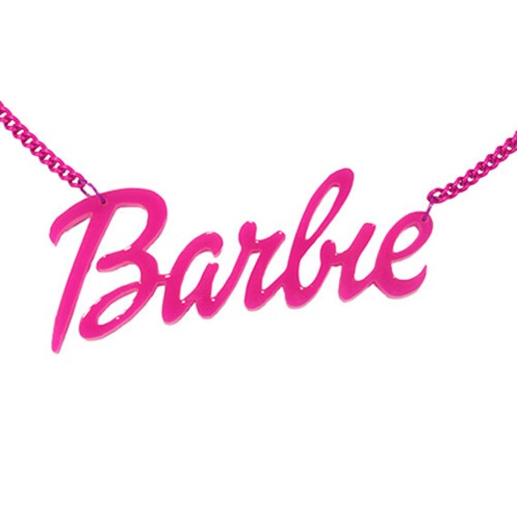 Barbie Pink Slogan Statement Necklace by TeenStreetLDN on Etsy