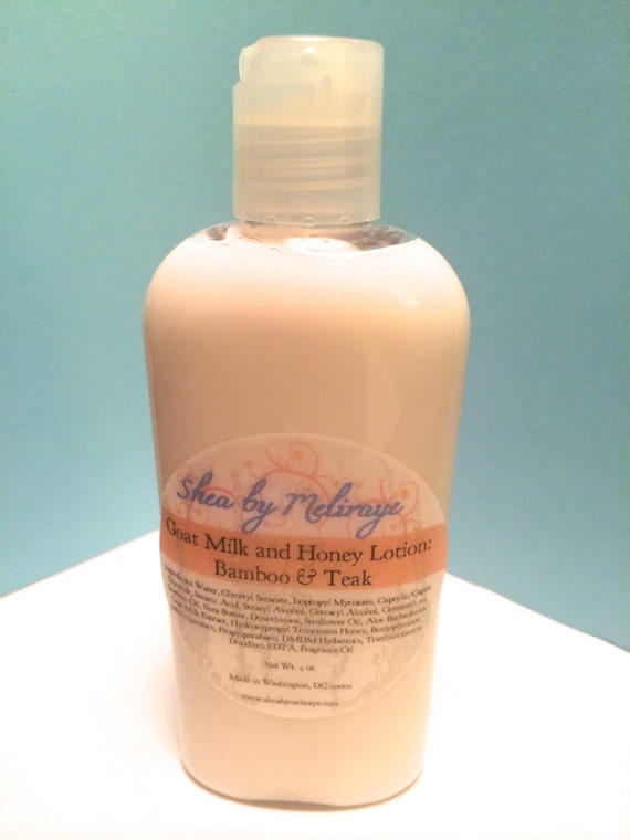 Goat Milk and Honey Lotion Bamboo & Teak by SheaByMeliraye on Etsy