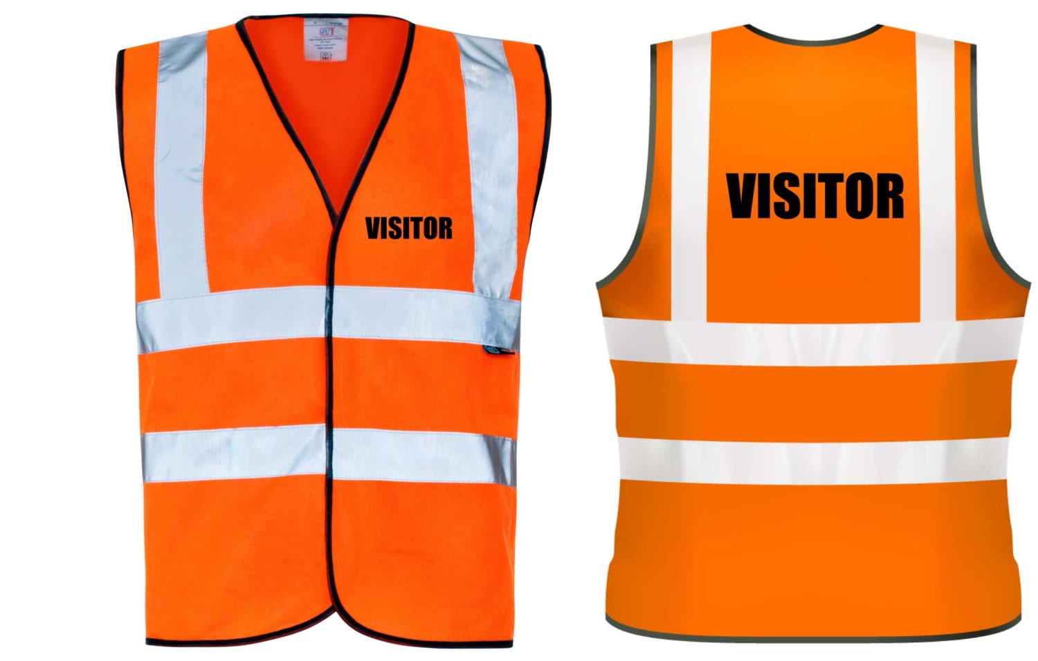 Hi Viz Vest Visitor Front And Back Safety Vest Reflective Site