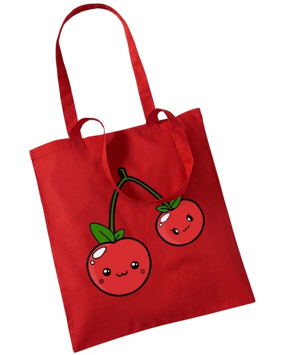 Cute Cherries Shoulder Tote Shopping Bag Back To School Fashion ...