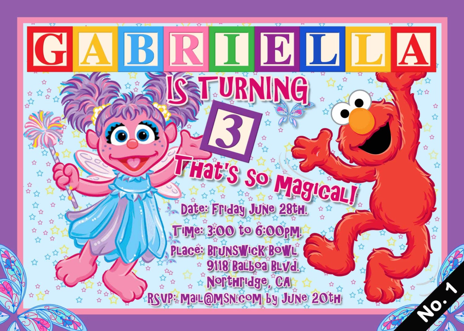 Abby Cadabby And Elmo Birthday Invitations 4