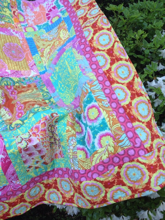 Stunning Modern Amy Butler Floral Quilt By CottonseedGloryQuilt   Il 570xN.605111557 Cqwj 