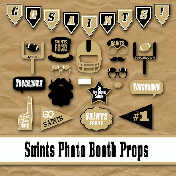 New Orleans Saints Football Printable Photo Booth Props