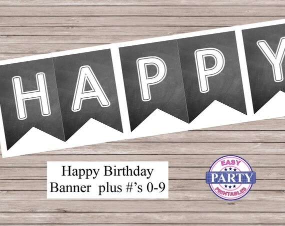 Chalkboard Birthday Banner Instant Download Happy Birthday chalkboard-birthday-banner-instant-download-happy-birthday