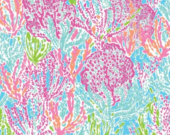 Lets Cha Cha cotton poplin 3 sizes 9 X 18 inches or 18 X 18 inches or 6 X 6 square ~Authentic Lilly Pulitzer~