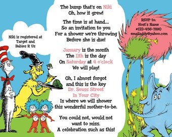 Dr. Seuss Baby Shower Printable Invitation