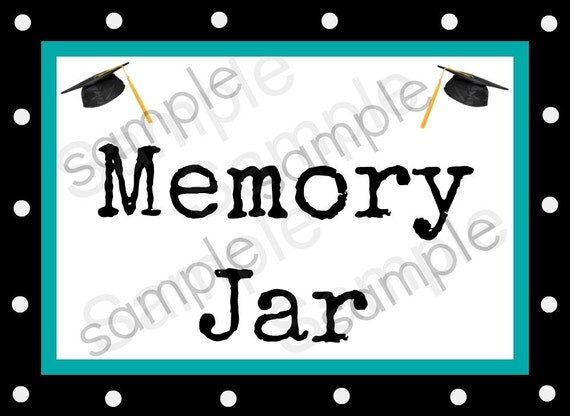 Teal Memory Jar Label Printable Digital by HippiePrincesAffairs