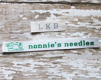 Clothing labels, Woven Labels, Custom Labels, Sew on labels, Iron on labels, Camp labels, Personalized labels, Fabric labels, Knit, Crochet
